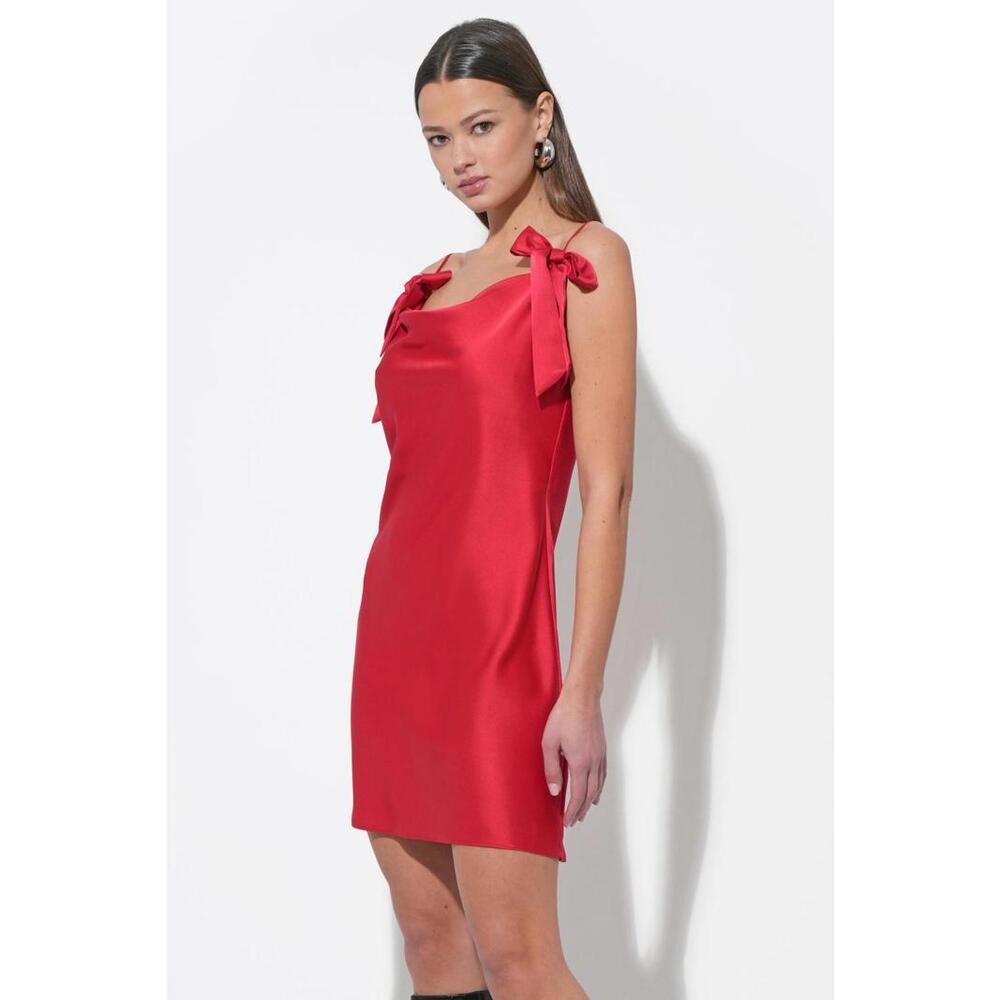 Kia Satin Mini Dress with Bows - Picture 3 of 6